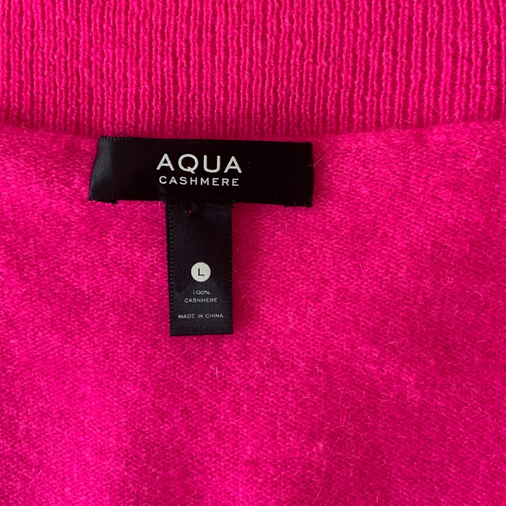 Aqua Womens Front Button Cashmere V-Neck Cardigan Sweater V10337 Neon Pink L - Picture 2 of 16